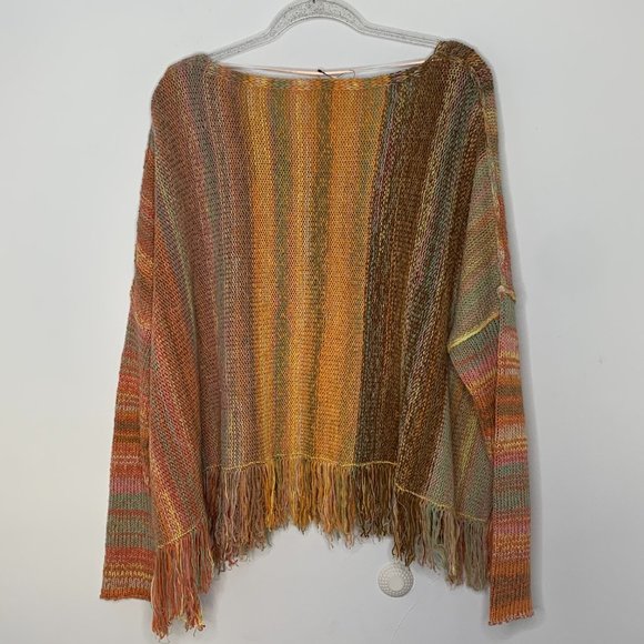 NEW Free People Radiate oversized boho poncho pullover sweater Small - Picture 5 of 9